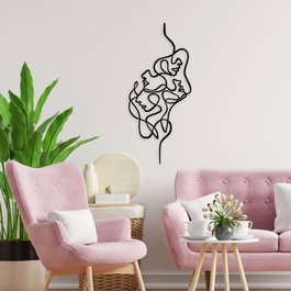 Wallity Faces Escultura de Pared de Metal Negra